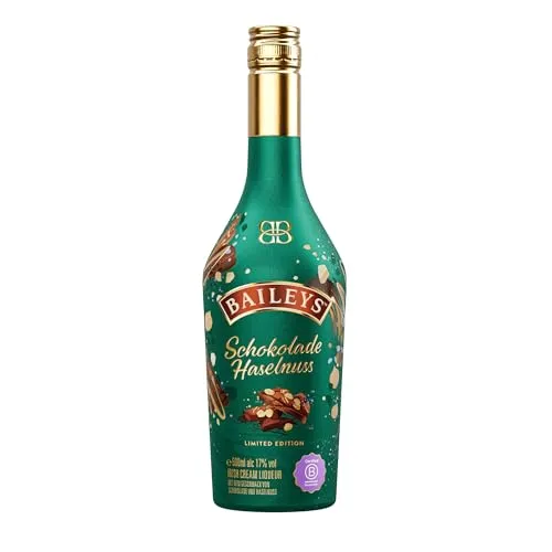 Baileys Schokolade Haselnuss - Limitierte Edition - Likör mit 17% vol, vereint feinen irischen Whiskey, sahnige Irish Cream und intensive Schokoladen-Haselnuss-Aromen – ideal für festliche Genussmomente.