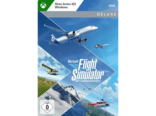 Microsoft Flight Simulator Deluxe 40th Anniversary Edition - Simulation für PC und Xbox Series XS, erlebe realistische Flugerlebnisse mit aktualisierten Inhalten und beeindruckender Grafik.