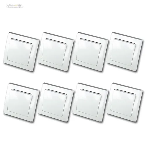 DELPHI 8er Set Wechsel-Schalter 250V~ / 10A - Praktisches 8er Set Wechsel-Schalter in Weiß für vielseitige Anwendungen, ideal für die moderne Elektroinstallation.