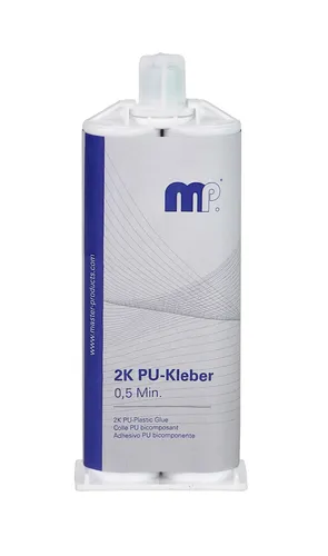 Mipa 2K PU-Kleber - 2K Polyurethan Kleber inkl. Mischdüsen, 0,5 Minuten 50 ml | 