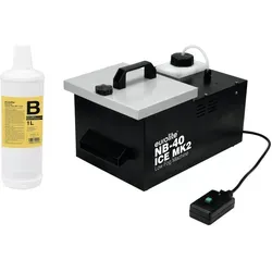 Eurolite NB-40MK2 ICE Bodennebler Set mit 1l Fluid - Licht & Bühne - Kompaktes Bodennebelgerät mit niedrigem Fluidverbrauch, ideal für beeindruckende Nebeleffekte bei Events, inklusive 1 Liter Nebelfluid.