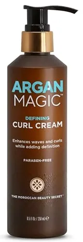 Argan Magic Locken-Creme - Für definierte Wellen und Locken - Cremes & Lotionen fürs Haarstyling, verstärkt Wellen und Locken, entwirrt und reduziert Frizz, parabenfrei für gesundes Haar.