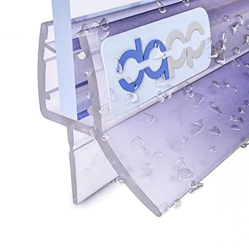 DQ-PP Duschdichtung 60cm – für 6mm - 8mm Glastür Stärke – UK03 – Wasserablaufprofil Wasserabweisprofil – Duschabdichtung Duschwand – Ersatzteile für Duschkabine – Transparent