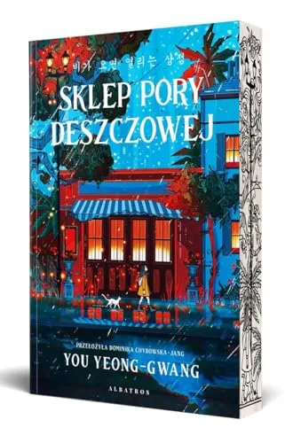 Sklep pory deszczowej: ilustrowane krawędzie biało-czarne
