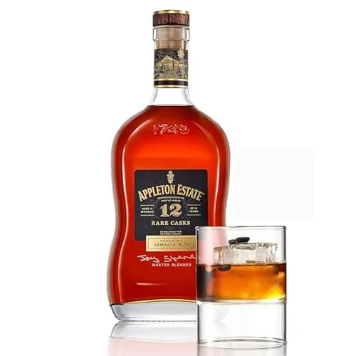 Appleton Estate 12 Years Old Rare Casks Jamaica Rum 43% Vol. 0,7l - Bronze mit Goldschimmer, reichhaltig und cremig, ideal zum pur genießen oder als Geschenk