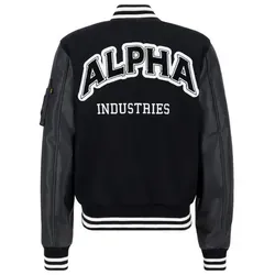 ALPHA INDUSTRIES Collegejacke für Herren - Funktionsjacke aus strapazierfähigem Material, ideal für den täglichen Gebrauch. Cooles Design mit regular fit und seitlichen Eingrifftaschen.