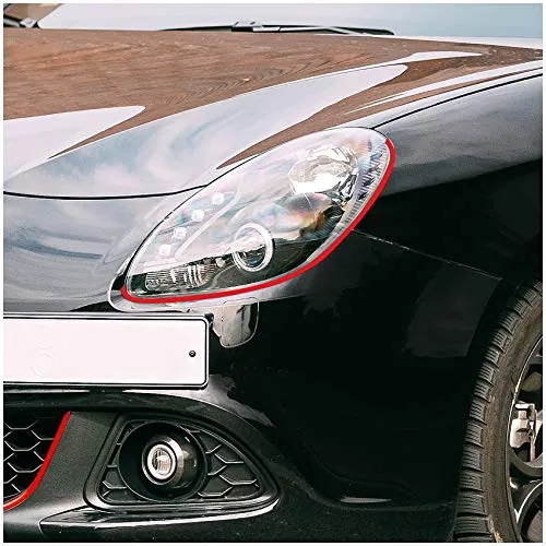 Devil Eye® Scheinwerferfolie rot Zierstreifen Dekor Dekorleiste Folie Flexibel für Scheinwerfer Kfz Auto Zubehör Selbstklebend KX004 (Kompatibel mit Alfa Romeo Giulietta ab 2010)