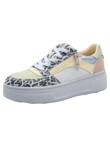 Tamaris Comfort Damen Sneaker Low 8-83715-44 LT Blue Multi - Bequeme Sneakers für jeden Tag - Entdecke den Tamaris Comfort Sneaker mit T-FLOW Effect Technologie für optimalen Tragekomfort. Flexibles herausnehmbares Fußbett und praktischer Reißverschluss bieten einfache Handhabung und Stil für deinen Alltag.