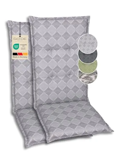 Xxxl Sesselauflagenset Grau, 2-teilig - Hochwertige Auflagen für Gartenmöbel, pflegeleicht und langlebig, mit Oeko-Tex® Standard 100, ideal für den Außenbereich, bequem durch Schaumstofffüllung.
