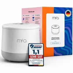 mfa Ultraschallreinigungsgerät für Zahnprothesen - Zahnersatz-Reinigungsbäder, gründliche Ultraschallreinigung entfernt sanft Biofilm und Bakterien – ideal für Retainer und Zahnspangen, auch als Schmuckreiniger nutzbar.
