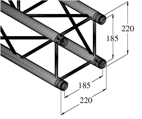 ALUTRUSS DECOLOCK DQ4-S3000 4-Punkt-Traverse schwarz - ALUTRUSS DECOLOCK DQ4-S3000 4-Punkt-Traverse für stabile Lichtinstallationen, robust und vielseitig einsetzbar für professionelle Anwendungen.