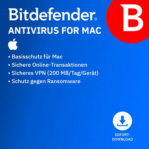 Bitdefender ANTIVIRUS FOR MAC / 3 Geräte / 2 Jahr / ESD