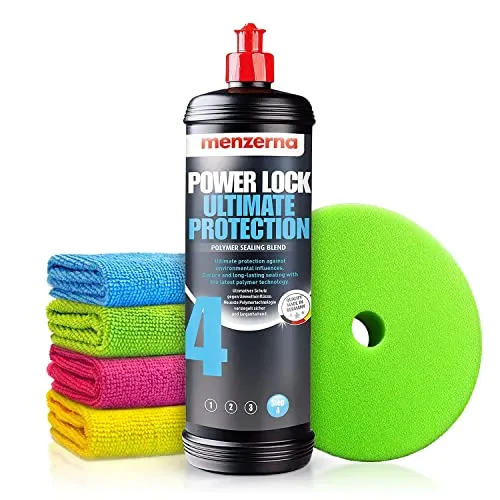 Autopolitur Set: Menzerna Power Lock Ultimate Protection Polymer-Versiegelung (1L) - Ultimativer Schutz gegen Umwelteinflüsse - sicher & langanhaltend - Auto polieren, Versiegelung | 6-teilig