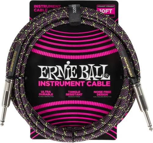 Ernie Ball 6427 Instrumentenkabel 3,05 m Purple Python - HiFi-Kabel mit 99,99% sauerstofffreiem Kupfer für höchste Signaltreue und Flexibilität, perfekt für professionelle Musiker.
