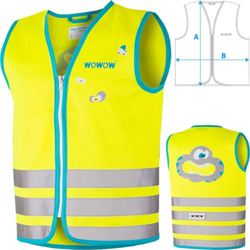 Wowow Sicherheitsweste Crazy Monster Kinder Gr. M Gelb Warnweste Reflektierend