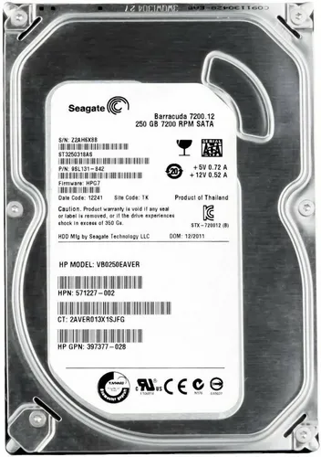 FESTPLATTE HDD HP VB0250EAVER 250GB 7200RPM 8MB CACHE SATAII 3.5" 571227-002