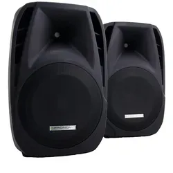 Pronomic PH15 Bühnen- und Konzertlautsprecher - Mobile PA-Box mit 190 W RMS und 15" Woofer, ideal für In- und Outdoor-Veranstaltungen, ausgestattet mit leichtläufigen Rollen und Hochständerflansch für einfache Handhabung.