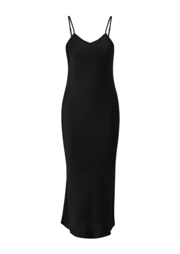 Elegantes Satinkleid mit Spaghetti-Trägern, Gr. 36 - N-Gr, schwarz - Sommerkleider für jeden Anlass: Das elegante Satinkleid von QS überzeugt mit verstellbaren Spaghetti-Trägern für optimalen Komfort und stilvollen Glanz.