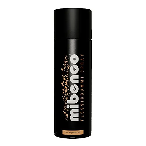 mibenco 71421034 Flüssiggummi Spray/Sprühfolie, Pastellgelb Matt, 400 ml - Schutz für Oberflächen und zum Felgen lackieren