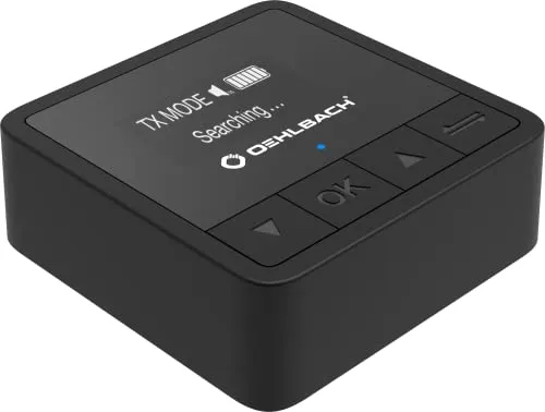 Oehlbach BTR Innovation 5.2 - Bluetooth Transmitter und Receiver, aptX Qualität mit 20 Stunden Akkulaufzeit und OLED Display für besten Klang