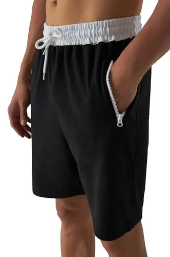 Smith & Solo Sporthose Herren Kurz - Kurze Hosen Herren, Laufshorts Männer Sommer Baumwolle Jogginghose Fitnesshose Sport Sportshorts Bermuda Shorts Hose Trainingshose Tennishose Sch_Weiß S