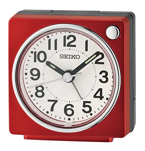 Seiko Quarzwecker QHE196R - Praktischer Reisewecker - Wecker für Schlafzimmer und Reisen mit Piepalarm und Beleuchtung, ideal für präzises Aufwachen und einfache Handhabung.