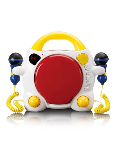 Lenco KCD-011KIDS - Tragbarer Karaoke-CD-Player mit Bluetooth® für Kinder - Radios für Kinder, mit Bluetooth 5.0 und zwei Mikrofonen für doppelten Karaoke-Spaß, ideal für Zuhause und unterwegs.