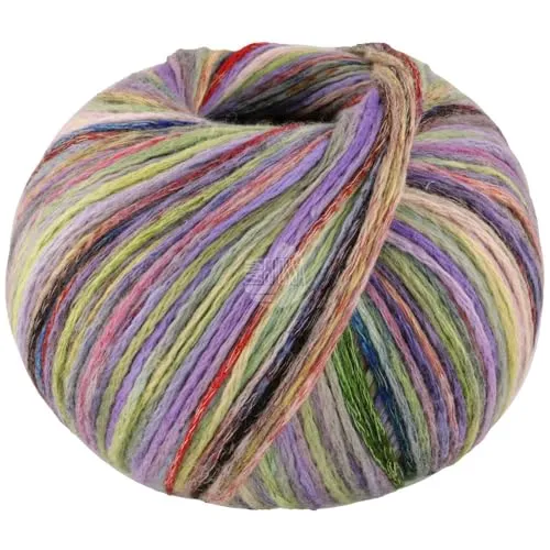 LANA GROSSA Cotonella Multi | Weiches, bedrucktes Kettengarn aus unmercerisierter Pima Baumwolle mit kleinen Glanzlichtern | 75% Baumwolle & 25% Polyacryl | 100g Wolle, Stricken | 270m Garn FB 106