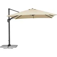 Schneider Schirme Ampelschirm Rhodos Twist 300x300 cm - Sonnenschirm mit 360° Drehfunktion und Kurbelmechanik, verrottungsfest und wasserabweisend. Inkl. Schutzhülle und Plattenständer (ohne Platten) für optimalen Stand.
