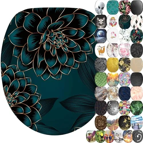 Sanilo WC-Sitz Dahlien - Hochwertiger Toilettendeckel mit Absenkautomatik - Toilettendeckel mit SoftClose, ovaler Form und hoher Belastbarkeit für bequemen Sitzkomfort. Pflegeleicht und einfach zu montieren, designed in Deutschland.