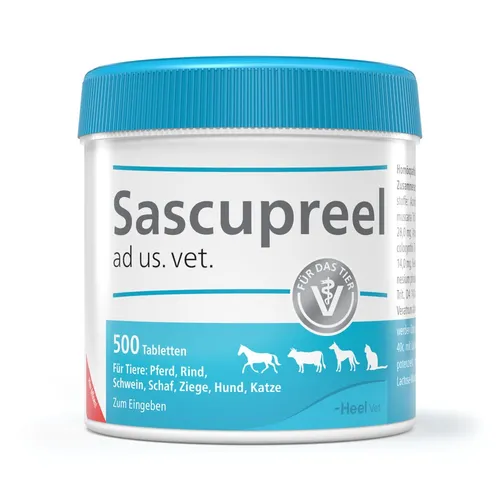 Sascupreel ad us. vet. Tabletten - Tierarzneimittel für Hunde, Katzen und Pferde zur Unterstützung bei Magenbeschwerden – fördert die natürlichen Heilprozesse mit hochwertigen Inhaltsstoffen, hergestellt in Deutschland.