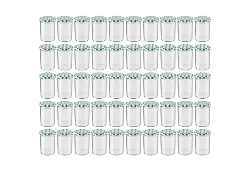 WELLGRO Einmachgläser 435 ml mit Schraubdeckel – Grün kariert - Praktische 435 ml Einmachgläser mit grün kariertem Schraubdeckel, ideal zum Lagern und Verschenken von Marmelade, Chutneys und mehr. Hochwertiges Glas mit luftdichter Dichtung für optimale Frische.