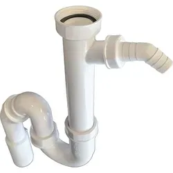 tecuro Ablaufgarnitur für Spülen 1 1/2 Zoll x 40/50 mm - Abgang hinten/unten - Weiß