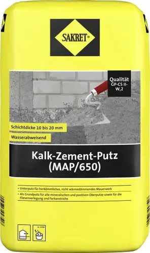 SAKRET Kalk-Zement-Putz (MAP/650) 10 kg Sack  Kalk-Zement-Putz