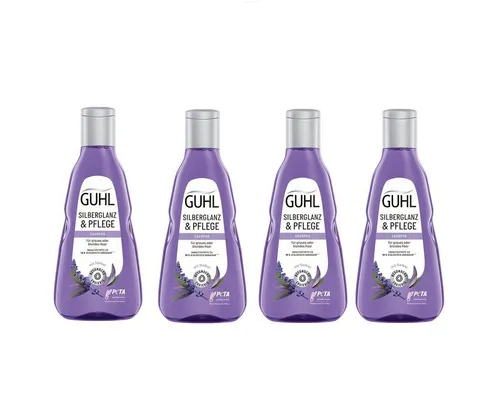 Guhl Silberglanz und Pflege Shampoo mit Salbei 250ml 4er Pack - Shampoos & Spülungen, revitalisierendes Silbershampoo für strahlenden Glanz und Pflege, ideal für graues und blondiertes Haar.