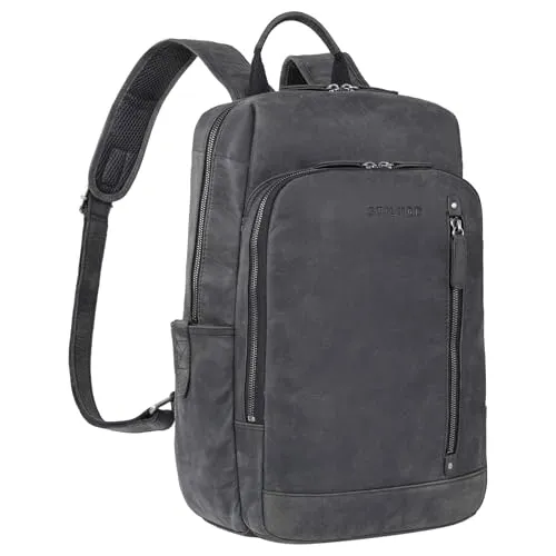 STILORD Johnson Lederrucksack - Business Vintage Rucksack für 13,3 Zoll MacBook, ergonomisch und stilvoll für Uni und Büro