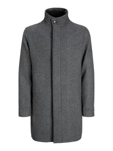 Jack&Jones Jprcckeith Wool Blend Stancollar Coat Sn - Premium Wollmantel für Erwachsene mit hohem Kragen, stilvoll und ideal für kalte Tage.