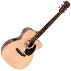 Ditson 000C-10E Natur Satin Akustikgitarre - 10 Series Gitarren mit Sitka Fichtendecke und Mahagoniboden, ideal für klare Klänge und warme Töne – perfekt für Musiker aller Levels.