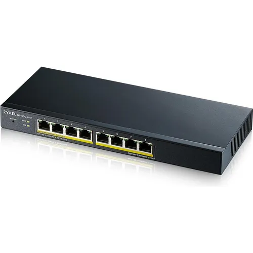Zyxel 8-Port Gigabit PoE Switch - Smart Managed, lüfterloses Design und 70W Budget für optimale Leistung
