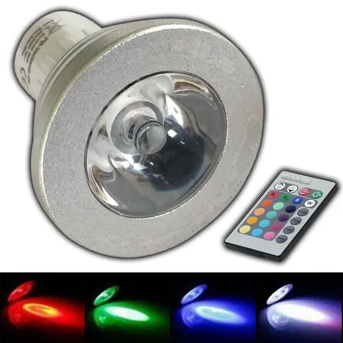GU10 RGB LED 4W + Fernbedienung Farbwechsel Lampe 4 Watt - 16 Farben + Effekte