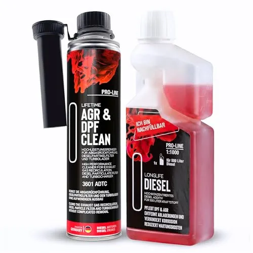 LIFETIME Diesel Additiv AGR & DPF Reinigungs-Kur Pro-Line - Dieselkraftstoffadditive: 3-in-1 Reiniger für AGR, DPF und Turbo, ideal für alle Dieselmotoren und Kurzstreckenfahrten.