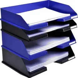 Exacompta 11214D 4x Briefablage Combo Maxi - Praktischer Briefkorb für A4-Dokumente, stylish und platzsparend in Schwarz - ideal für ein organisiertes Büro oder Home Office.