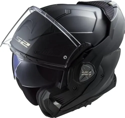 LS2 Klapphelm ADVANT X SOLID Matt Black XXL - Motorradhelm aus Tri-Composite-Fasern für hohe Widerstandsfähigkeit und Leichtigkeit. Mit nur 1550 g und Multi-Density-EPS für optimalen Schutz, ideal für intensive Nutzung.