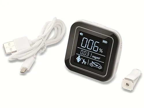 Lifenaxx Technaxx Ariacon Raumluftqualitätsmonitor - Gasmelder zur Erkennung schädlicher VOC-Konzentrationen mit 2,2 Zoll LCD-Display und akustischem Alarm, ideal für Wohnungen, Schulen und Büros.