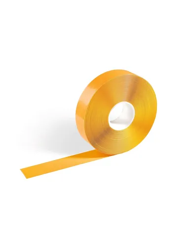 Durable Duraline Strong Bodenmarkierungsband 50mm x 30m, gelb - Klebeband für Innenräume, extra stark mit 1,2 mm Dicke und hoher Abriebfestigkeit. Ideal für Gefahrenbereiche, bietet robuste Klebung und starke Haftkraft.