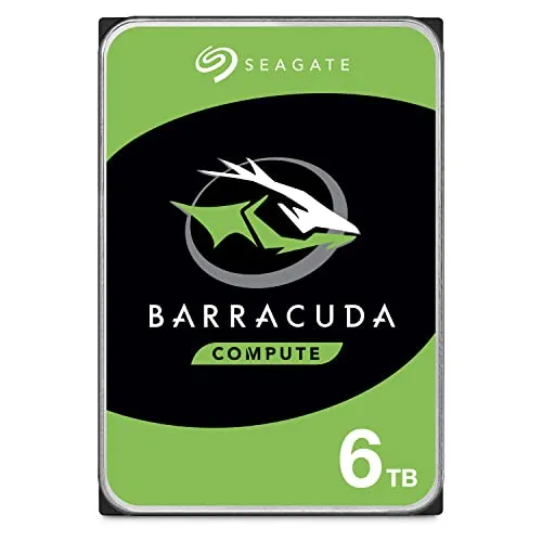 Seagate Barracuda 6TB interne Festplatte HDD - Interne Festplatte mit 6TB, 5400 U/min und 256 MB Cache – ideal für kreative Profis und Gamer, die zuverlässigen Speicherplatz benötigen.