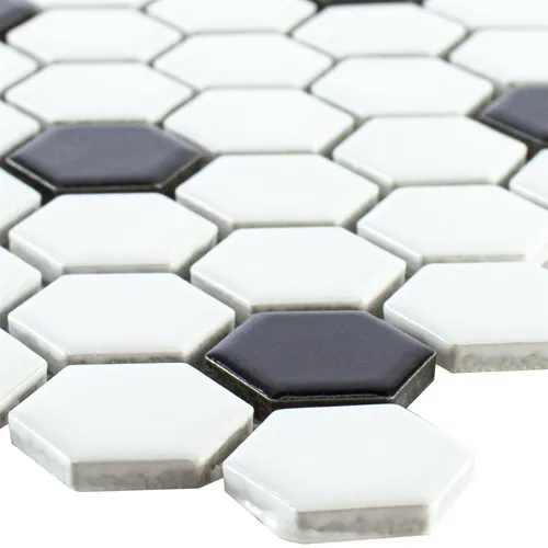 Keramik Mosaik Fliese Gosford Schwarz Weiß Bad Dusche Mosaikstein Küchenrückwand