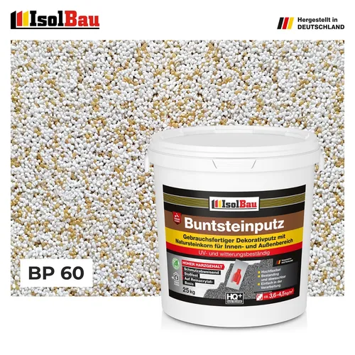 Buntsteinputz Mosaikputz BP 60 (weiss, sand/gelb) 25 kg Absolute ProfiQualität