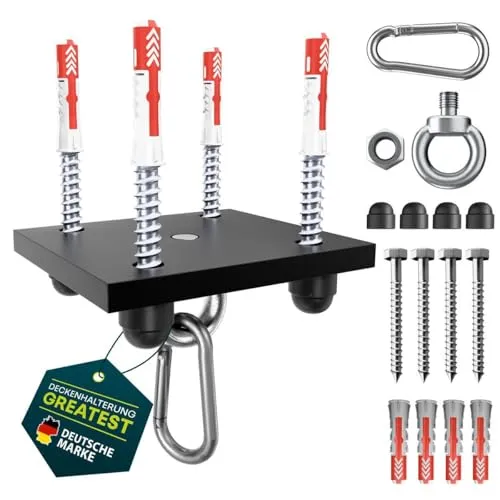 Yourkon Wand- & Deckenhalterung Greatest Schwarz ? Für Boxsäcke, Hängesessel & Yogatücher