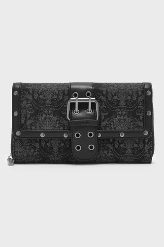 KILLSTAR Geldbörse - Fiends Secret - Portemonnaies mit barockem Flockprint und Nietendetails, ideal für stilbewusste Fashion-Liebhaber, die ihre Geheimnisse praktisch und elegant verstauen möchten.
